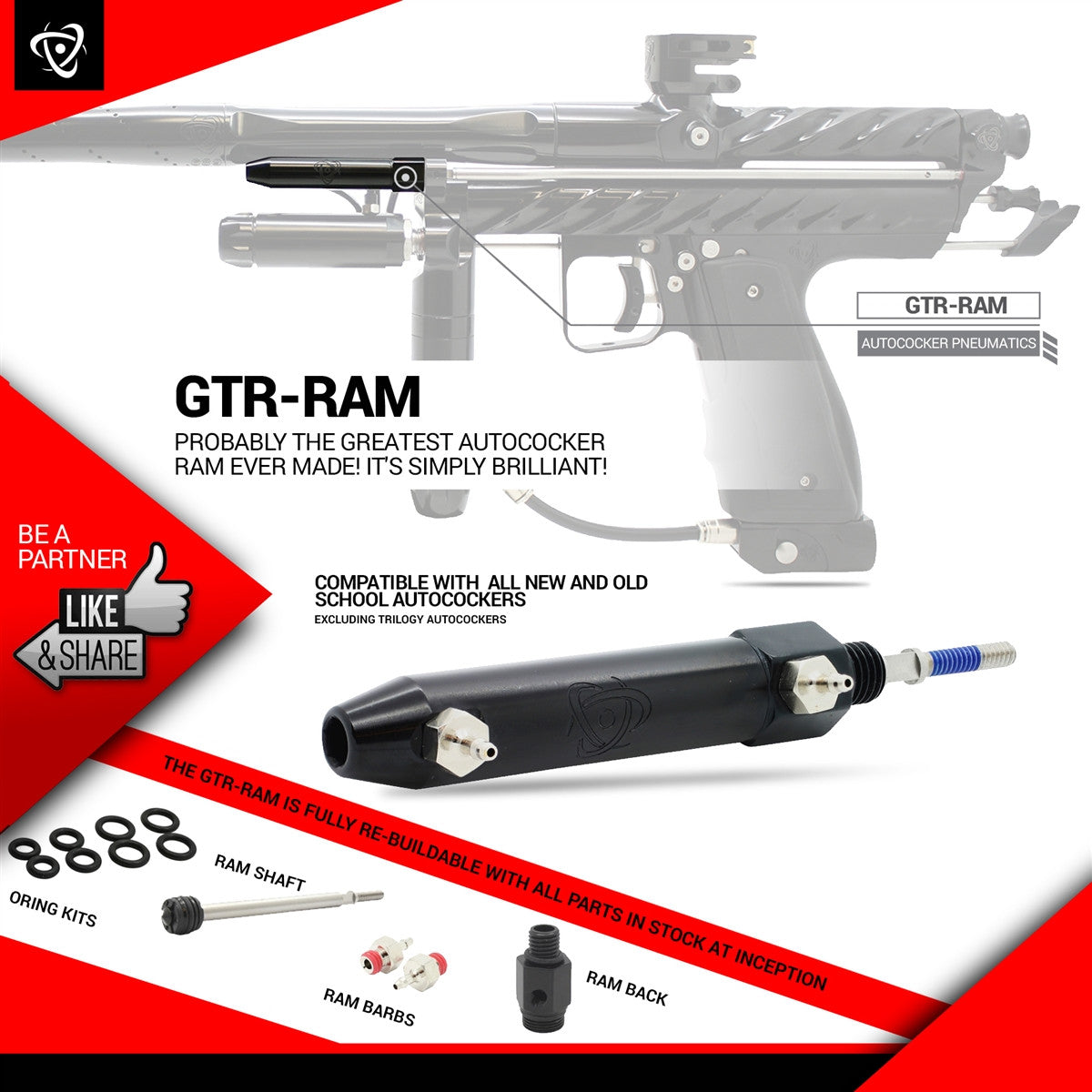 Inception Designs GTR RAM - Polished Black