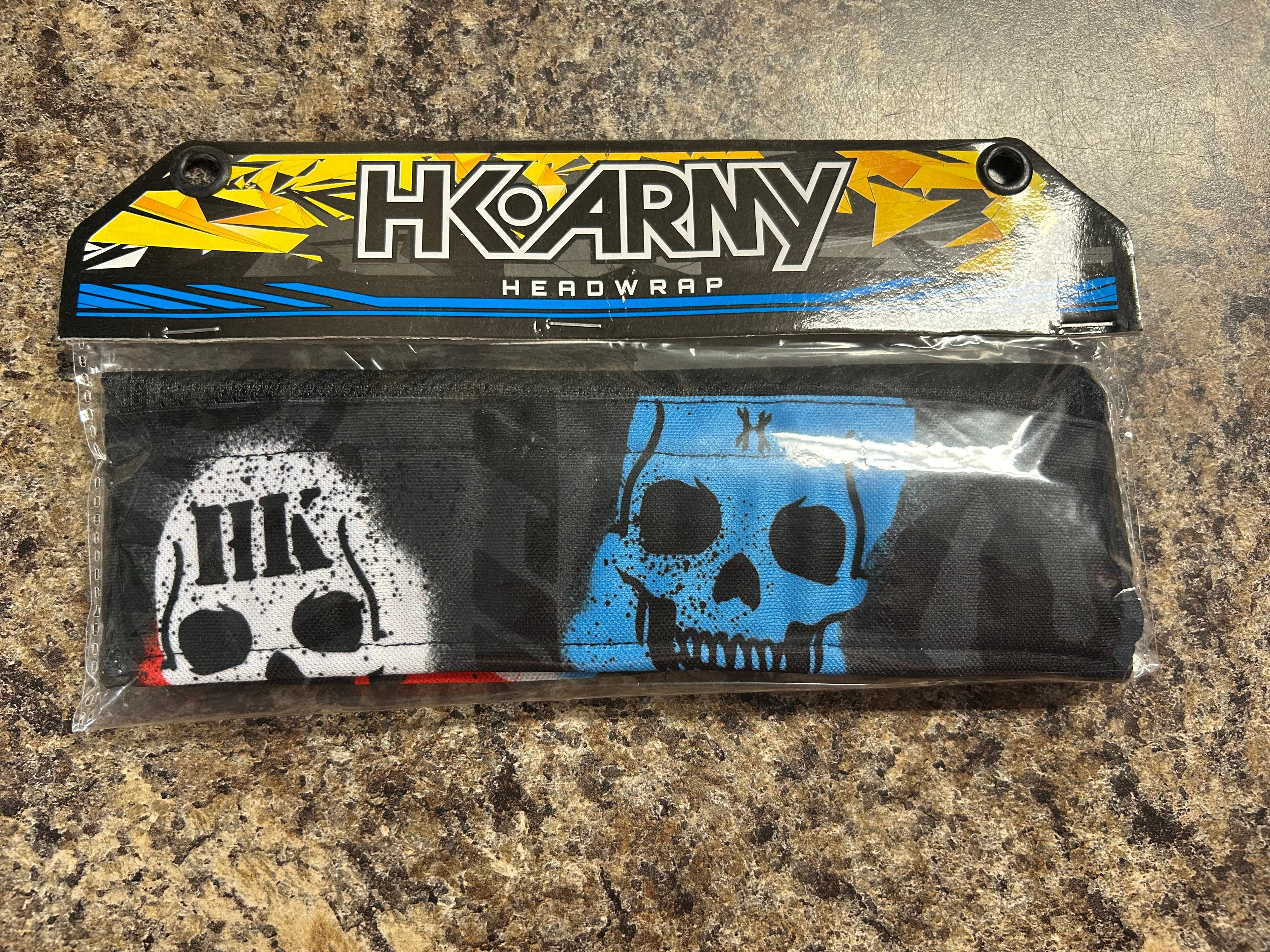 HK Army Headwrap Red White Blue Skulls