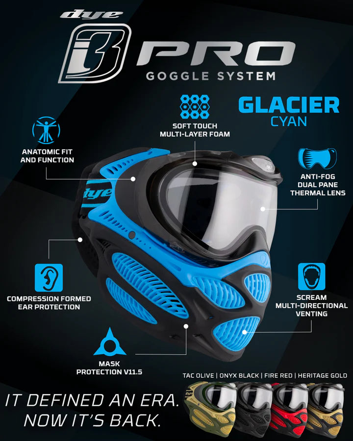 DYE i3 PRO GOGGLE - GLACIER CYAN